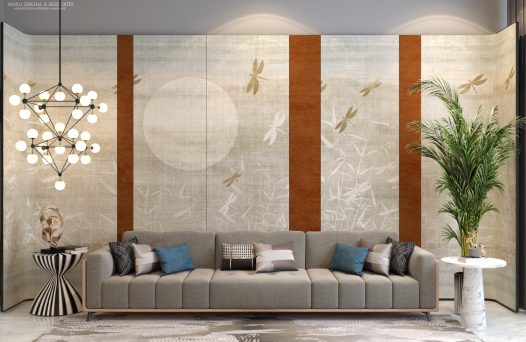 Art-inspired interior wall design detail