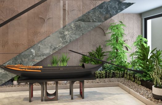 Landscape view of modern living room